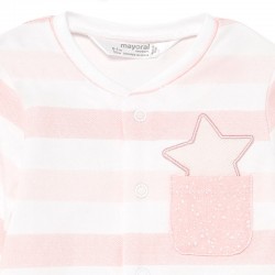 Set 2 salopete pentru nou-nascut fata, Mayoral 1625 guler
