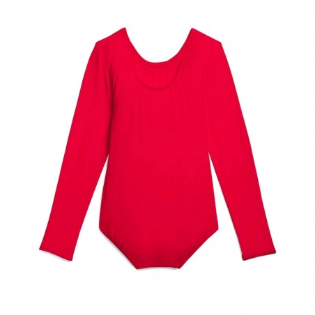 6953H Body balet cu maneca lunga rosu