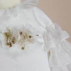 Compleu botez fete 2 piese RBB008H guler