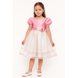 Rochie roz cu trandafir